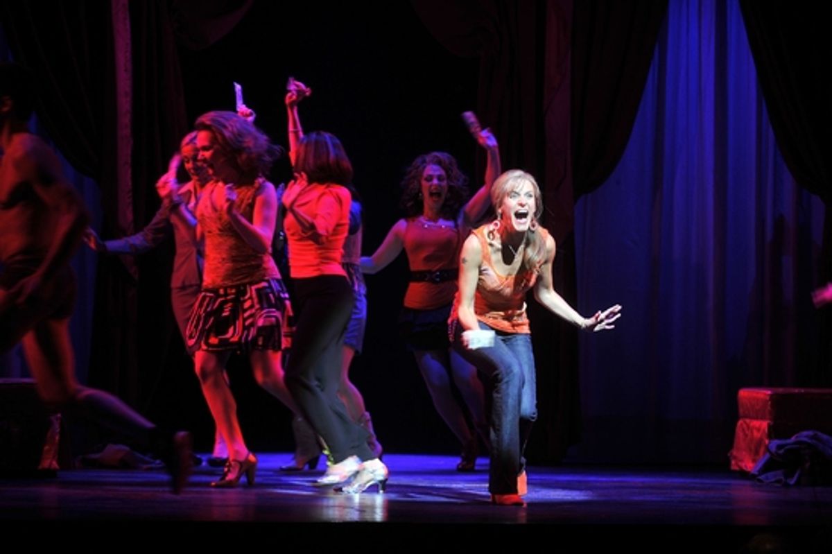 Jenn Colella and the cast of The Full Monty at 